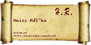 Heisz Réka névjegykártya